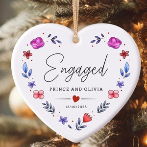 Engaged Ornament, Personalized Engagement Ornament with Names and Date, Engagement Gift, Just Engaged, Future Mrs, Future Mr, Ornament