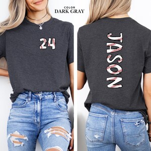 Custom Baseball Mom Shirt, Personalized Baseball Name and Number Tee, Sports Mom T-Shirt, Baseball Team Shirt, Game Day Outfit, Gift for Her