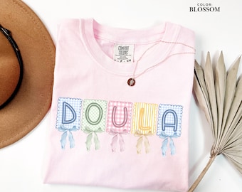 Doula Shirt, Doula Bow Shirt, Comfort Colors T-Shirt, Doula Gift, Childbirth Support Tee