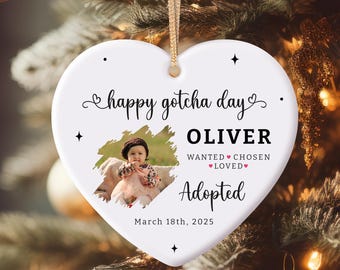 Adoption Ornament, Personalized Adoption Gift for New Parents, Gotcha Day Keepsake, Forever Family Christmas Ornament, Officially Adopted