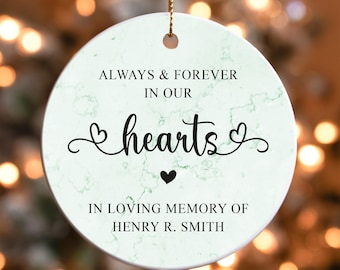 Personalized Memorial Ornament, In Loving Memory Keepsake, Custom Remembrance Christmas Ornament, Sympathy Gift for Loss of Loved One