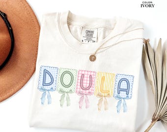 Doula Shirt, Doula Bow Shirt, Comfort Colors T-Shirt, Doula Gift, Childbirth Support Tee