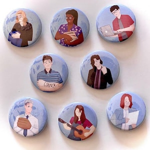 Dear Evan Hansen Musical Broadway Character Pin Buttons Connor Evan Jared Alana Zoe Cynthia Larry Heidi