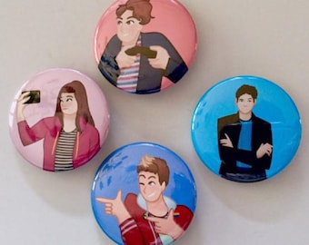 Be More Chill Two River Cast Musical Broadway Character Pin Buttons Jeremy SQUIP Jake Jenna