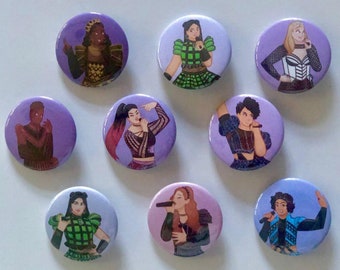 Six The Musical Broadway Cast Pin Buttons Aragon Boleyn Seymour Cleves Howard Parr Alternate