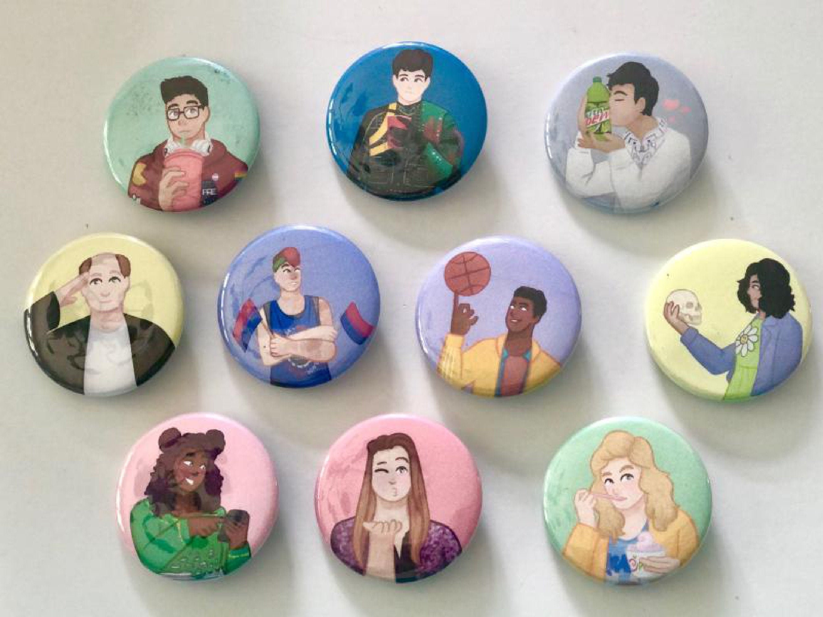 Be More Chill Musical Broadway Character Pin Buttons Jeremy Michael SQUIP Christine Rich Jake Jenna Brooke Chloe Mr.Heere
