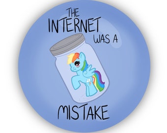 My Little Pony Rainbow Dash Jar Cursed Meme Pin Button