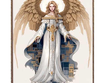 DIY Bead Embroidery Kit: Guardian Angel, Fantasy Needlework Beading kits, Beadwork Art craft