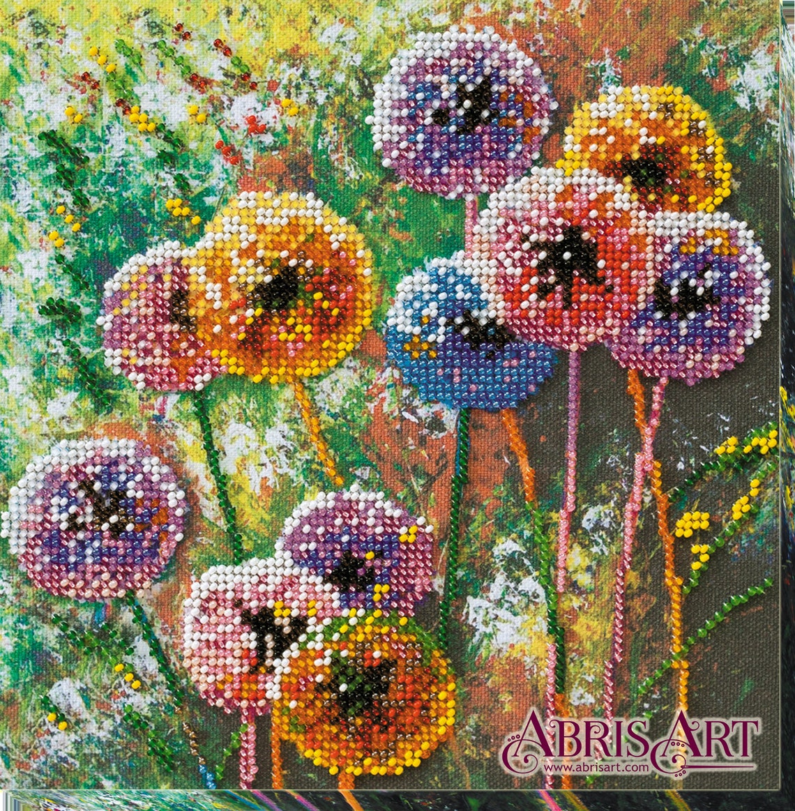 Dandelion DIY Bead Embroidery Kit DIY Gift Idea Colorful Etsy