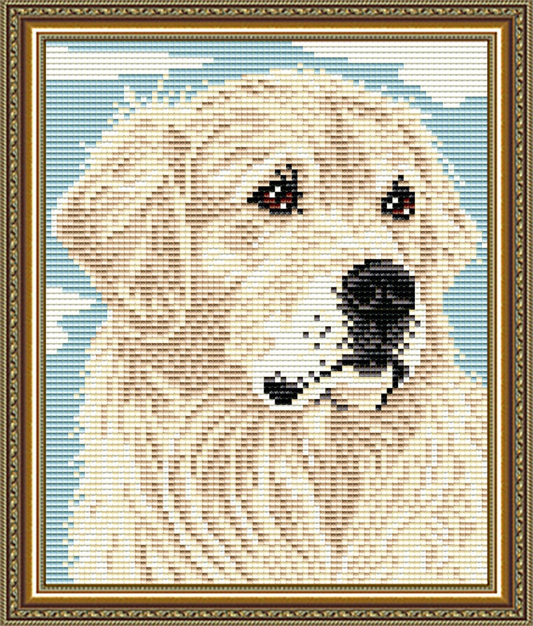 DIY Diamond Painting Kit Dog Golden Retriever, Full Square Drill Diamond Embroidery Kit 5D