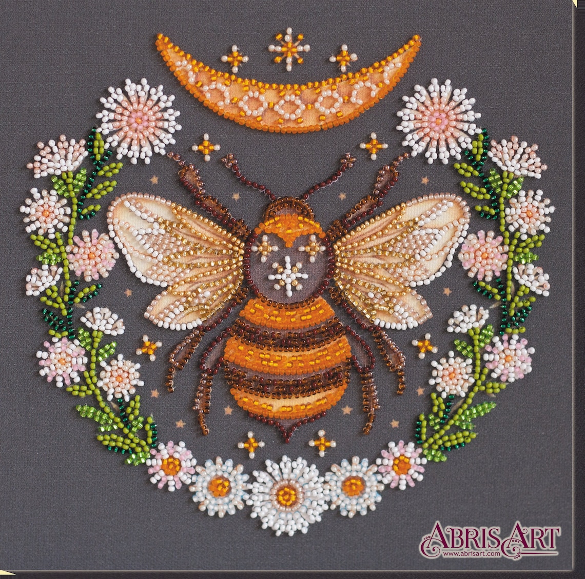 Bee Bead Embroidery Kit DIY Honey dream Needlepoint kits Etsy