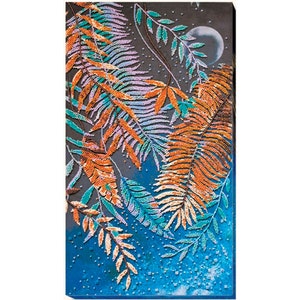 Tropical Night Bead Embroidery DIY Kit: Beaded Cross Stitch, Wall Art Beading kit