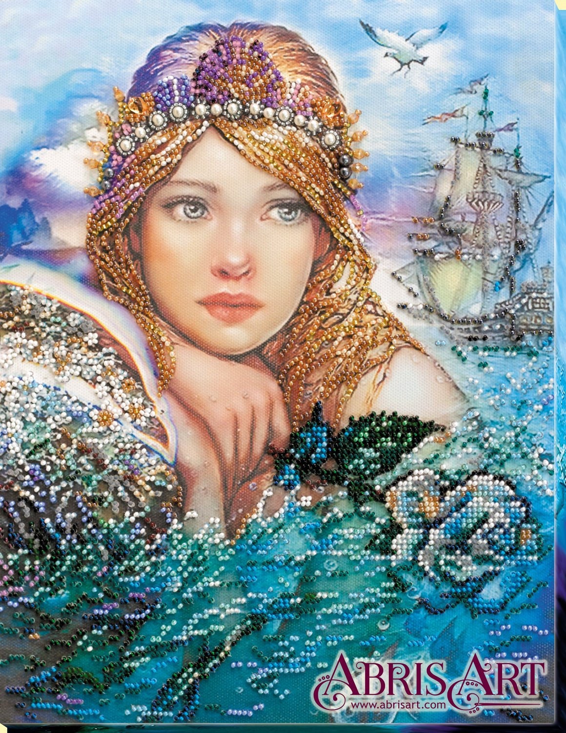 Mermaid DIY Bead Embroidery Kit DIY Gift Idea Needlepoint Etsy