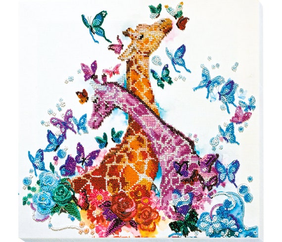 Wonderful horses by the lakeビーズ刺繍の絵です。 ビーズ刺繍絵画