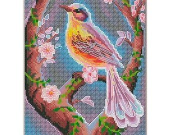DIY Cross Stitch Kit Bird on Tree, Modern Embroidery, Art Crafts Needlework kit