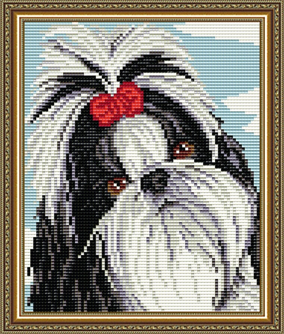 DIY Diamond Painting Kit Shih Tzu Dog Full Square Drill Diamond