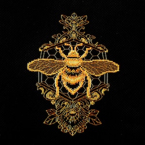 Cross Stitch Kit, Golden Bee, Modern Embroidery Kit, Counted cross stitch full kit, Art crafts kit, Needlepoint kit