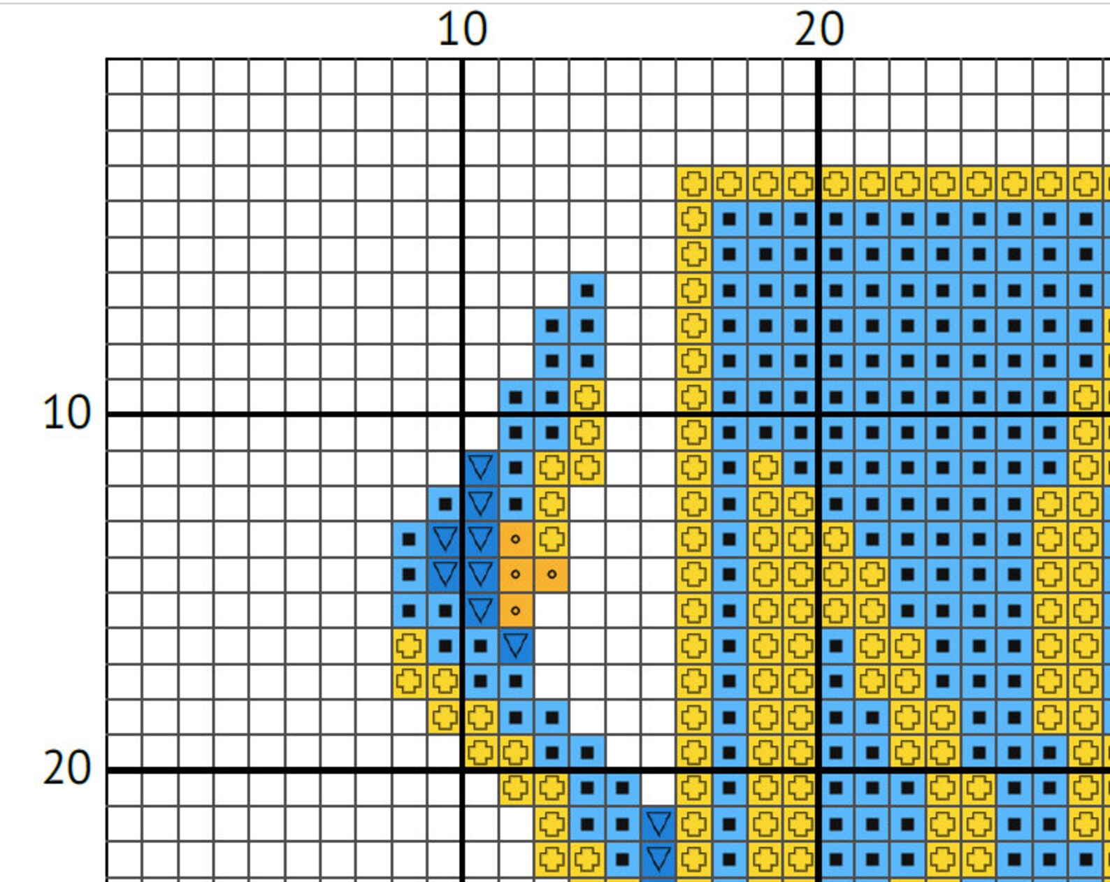 Ukraine Tryzub Cross Stitch Pattern, Download Pattern PDF, Ukraine