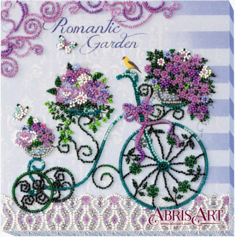DIY Bead Embroidery Kit Lavender Vintage Romantic Provence DIY gift idea Needlepoint kits Home decor Embroidery art Beaded painting set