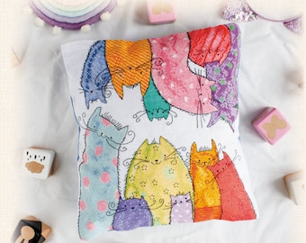 Kit de punto de cruz DIY Funda de almohada 11,8 x 11,8 pulgadas / 30 x 30 cm, Kit de bordado moderno Funda de almohada, Kit completo de punto de cruz contado Funda de cojín