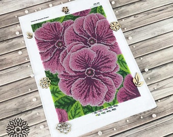 DIY Bead Embroidery Kit: Lilac Flowers, Beadwork, Beading kit