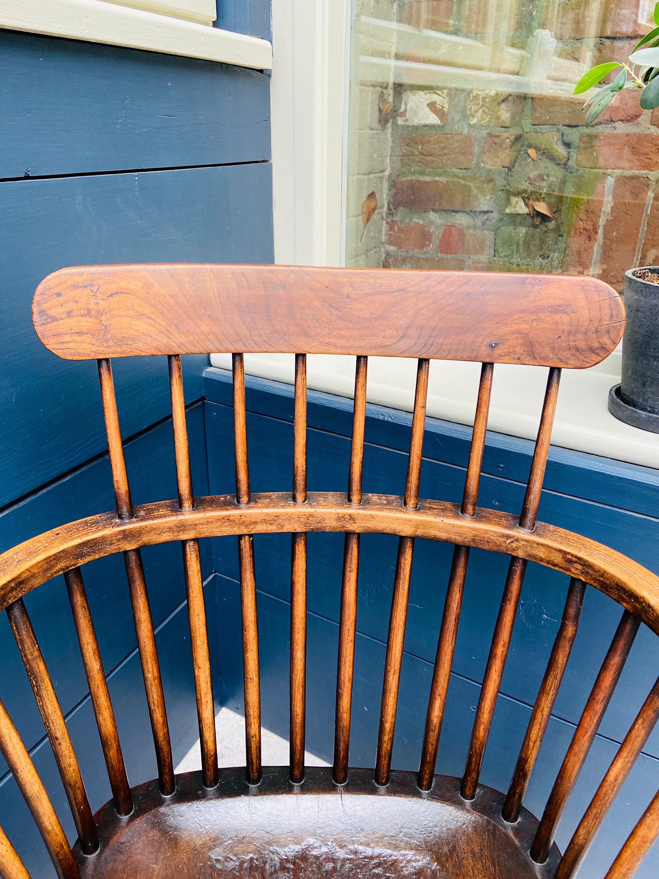 Antique Windsor Spindle Back Chair Low Vintage Wood Carver Etsy UK