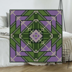 Lupines Garden C2C Afghan Crochet Pattern | Corner to Corner Crochet Blanket PDF Pattern | Graph Chart for Tapestry Graphghans  Cross Stitch