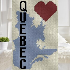 Heart Quebec C2C Crochet Pattern PDF | Canadian Province Afghan | Beginner Corner-to-Corner Blanket Design
