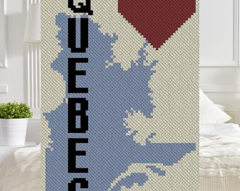 Heart Quebec C2C Crochet Pattern PDF | Canadian Province Afghan | Beginner Corner-to-Corner Blanket Design