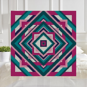 Fit for a Queen C2C and Graphghan Crochet Pattern | PDF to make Afghan Blankets Latch Hook Wall Hanging Tapestries with Yarn or Cross Stitch