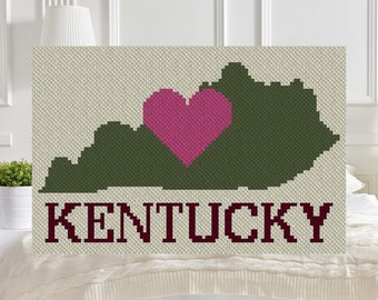 Heart Kentucky C2C Afghan Crochet Pattern | Corner to Corner Crochet Blanket PDF Pattern | Graph Chart Included Graphghans and Cross Stitch