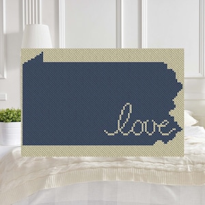 Pennsylvania Love C2C Afghan Crochet Pattern | Corner to Corner Crochet Blanket PDF Pattern| Graph Chart for Graphghan Cross Stitch Tapestry