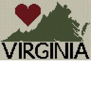 Motif au crochet afghan C2C Virginia Heart | Couverture au crochet PDF d&#39;un coin à l&#39;autre | Tapisserie Graphghans au point de croix en intarsia