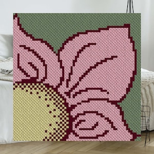 Wild Flower C2C Afghaans haakpatroon | Hoek tot hoek Lapghan gehaakte deken PDF-patroon | Grafiekgrafiek voor Graphghans en kruissteek