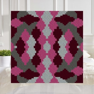 Patron de crochet afghan Riches C2C de Rosie | Couverture au crochet d&#39;un coin à l&#39;autre Patron PDF | Tableau graphique pour Graphghans Cross Stitch Tentures