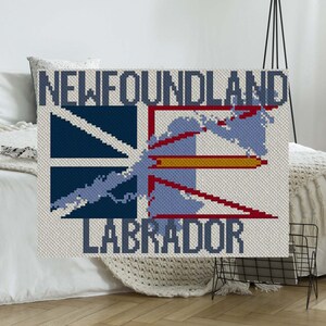 Flag of My Home Newfoundland Labrador C2C Afghan Crochet Pattern | Corner to Corner Pattern | Graph Chart Graphghans Cross Stitch Tapestry