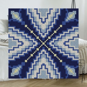 Reflection C2C Afghan Crochet Pattern | Corner to Corner Crochet Blanket Pattern | Graph Chart included Graphghans Cross Stitch or Tapestry