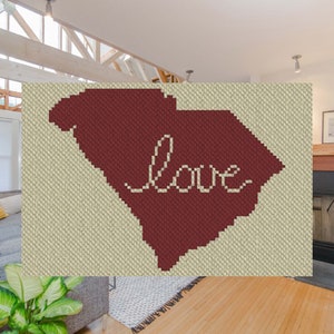 South Carolina Love C2C Afghan Crochet Pattern | Corner to Corner PDF Crochet Pattern | Graph Chart for Cross Stitch Tapestry and Graphghans