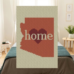 Arizona Home C2C Crochet Pattern PDF | 3-Color State Afghan | Beginner-Friendly Corner-to-Corner Blanket Design