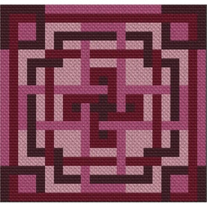Maze of Mimi C2C Graphghan Crochet Pattern Corner to Corner Afghan Lapghan Blanket | PDF Pattern Includes Word Block Chart Graph | SC HDC