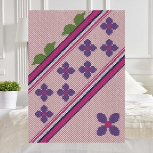Spring Lane C2C Afghan Crochet Pattern | Corner to Corner Crochet Blanket PDF Pattern | Graph Chart for Graphghans Cross Stitch and Tapestry