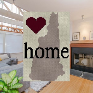 New Hampshire Home C2C Afghan Crochet Pattern  | Corner to Corner PDF Crochet Blanket | Graph Chart Graphghan Cross Stitch Tapestry Intarsia