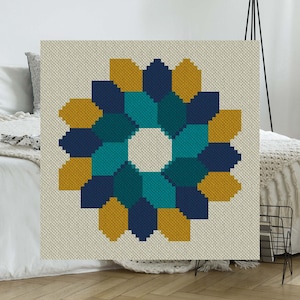 Fall Festoon C2C Lapghan Crochet Pattern | Corner to Corner PDF Crochet Blanket Pattern | Graph Chart for Graphghans Tapestry & Cross Stitch