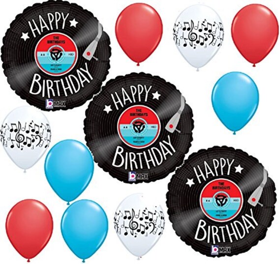 Record happy birthday balloon bouquetrecord balloons | Etsy