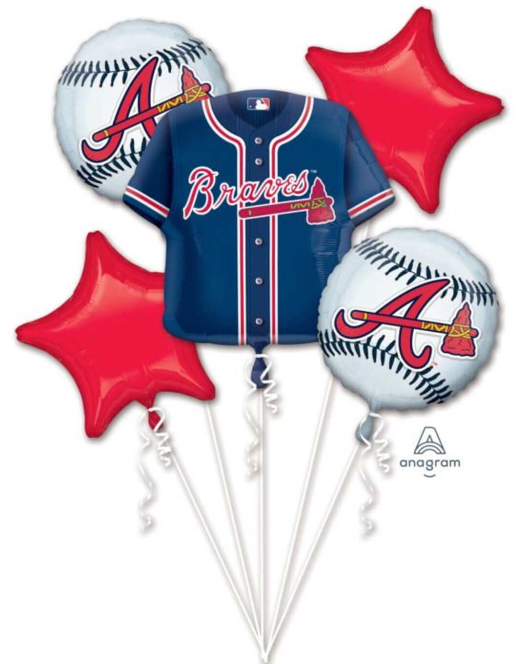 Atlanta Braves Balloon Bouquet Baseball Party Foil Balloon Etsy
