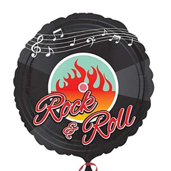  Rock And Roll Party Decorations，Rock And Roll Decor，Rock N Roll  Birthday Party Supplies，Include Rock N Roll Banner Guitar Foil Balloon Rock  Star Ballon Cake Topper : Toys & Games
