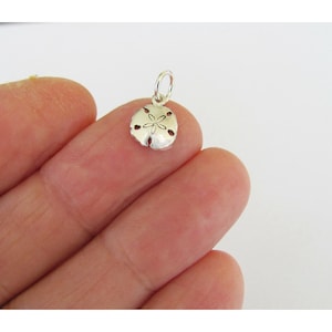 Very Small Sterling Silver Sand Dollar Mini Tiny Charm.