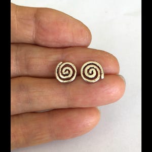 Vintage Sterling Silver 11mm Rustic Spiral Swirl Stud Earrings Hypo-allergenic For Women Gift Box