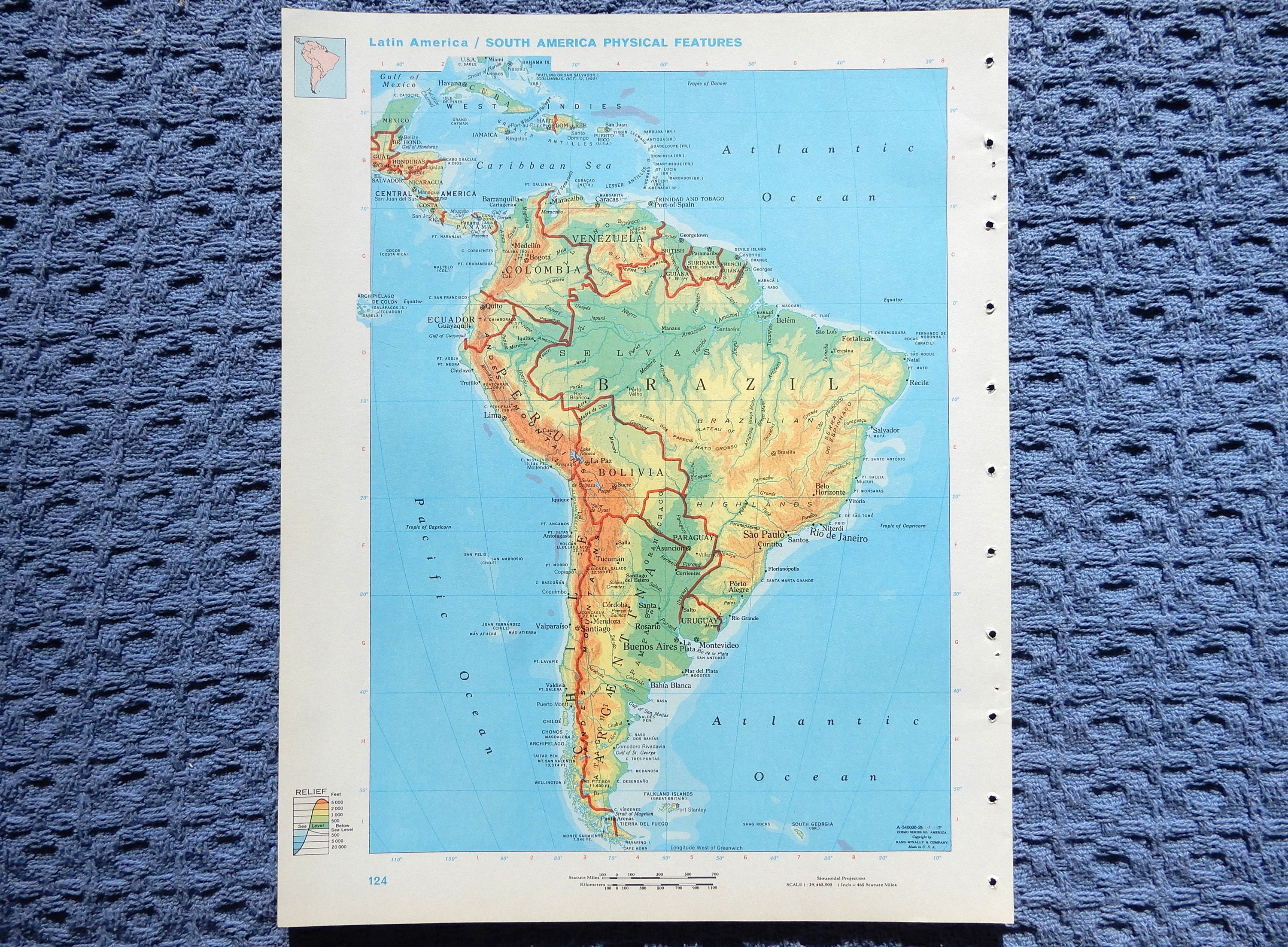1966 SOUTH AMERICA Atlas Map Vintage - Il Fullxfull.5716855028 Radv