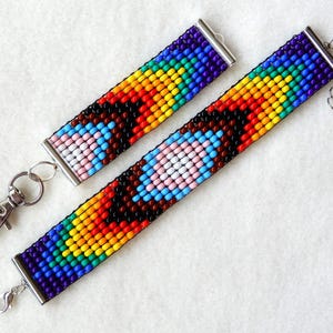 Pride Progress bead keychain & bracelet, handmade, 30% to charity